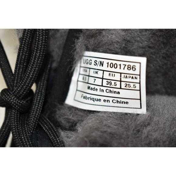 $350 UGG Adirondack Tall Knee Black Leather Suede BOOTS Snow Winter 8.5 (MG18) - Picture 6 of 6